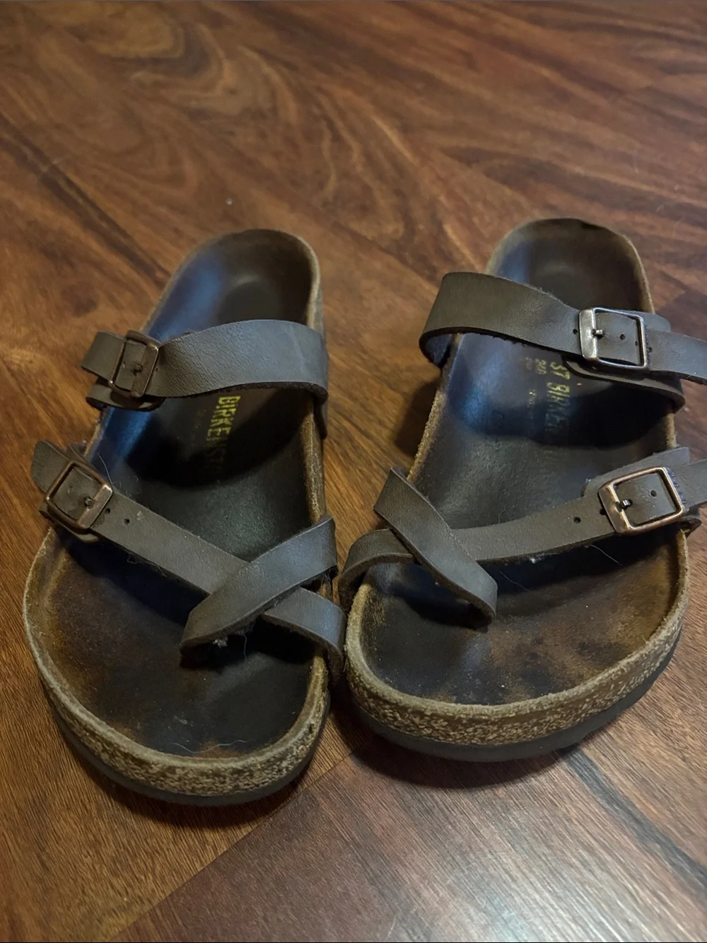 Birkenstock Kids Brown Double-Strap Toe-Loop Sandals